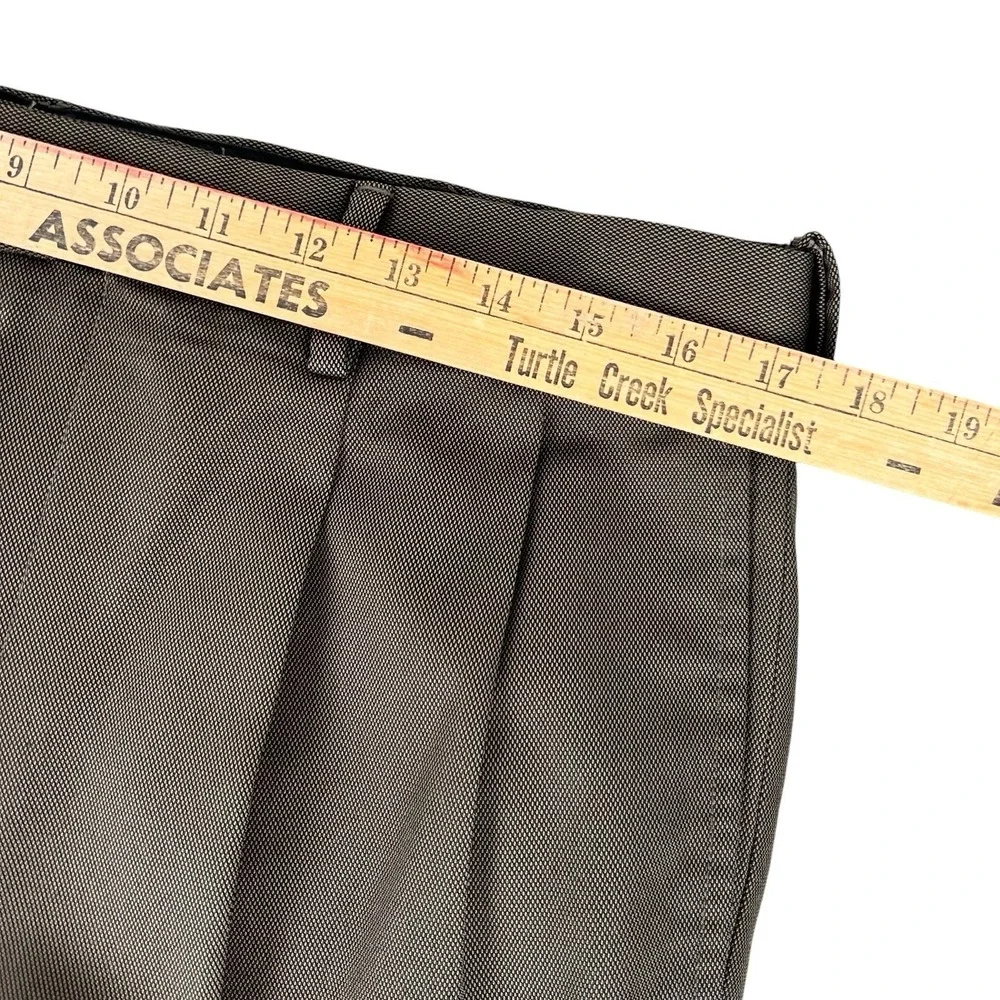 Savane Pleated Trousers Dress Pants Olive Green Men's Size 34x29 Cuffed‎
